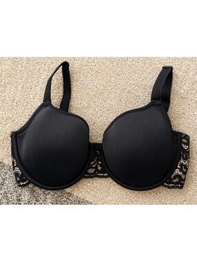 Wacoal Black Lace Underwire Bra Size 34DD